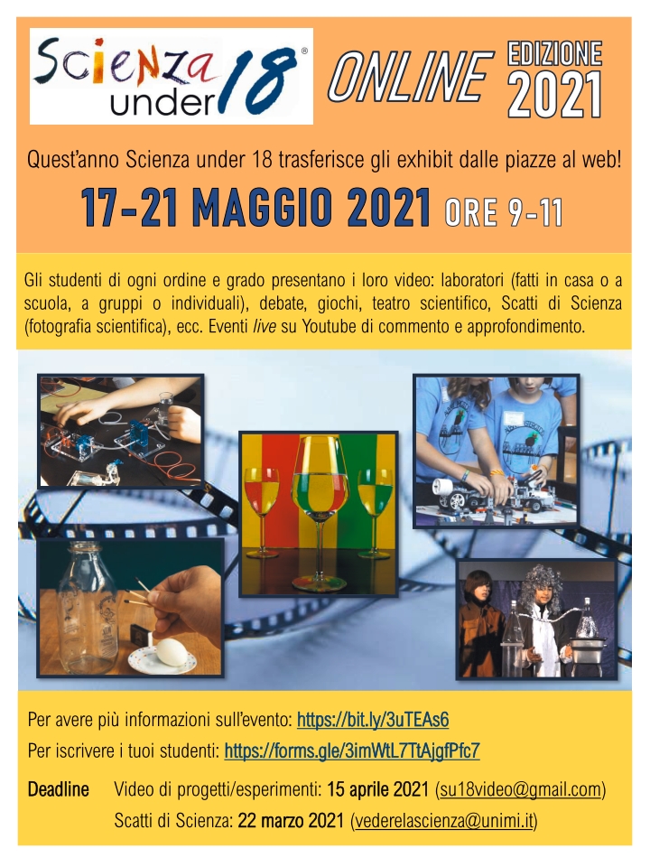 Locandina Scienza under 18 online - edizione 2021