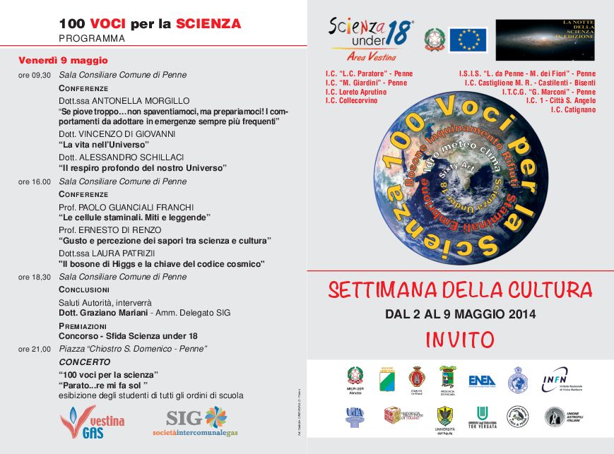 invito 100 voci per la scienza