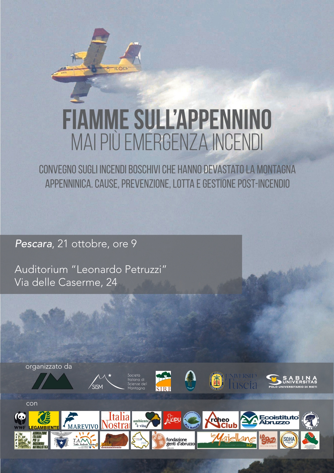 fiamme sull'appennino